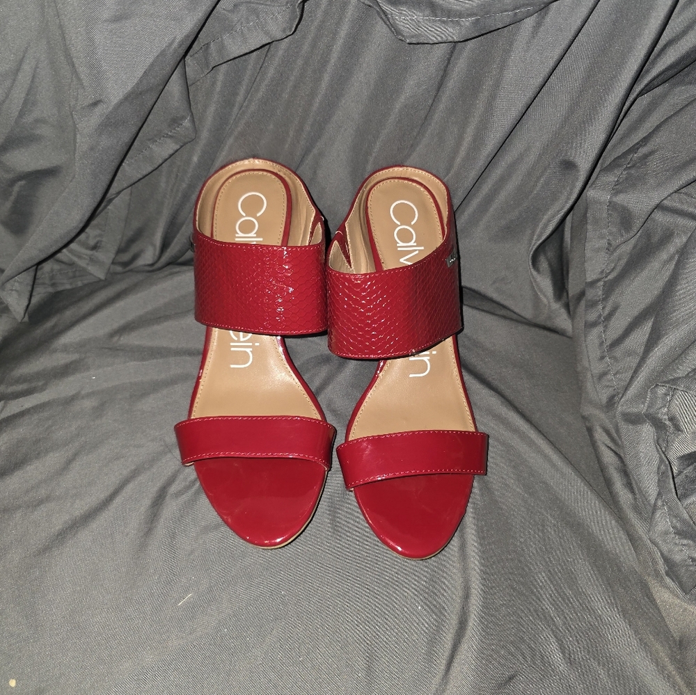 Calvin Klein Women's Vibrant Red Sandals